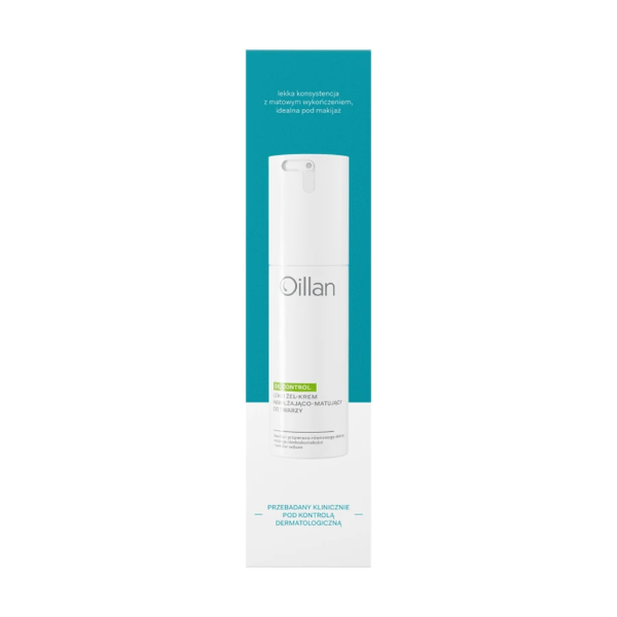 Oillan Oil Control, lightweight moisturizing and mattifying gel-cream for combination and oily skin, 50 ml