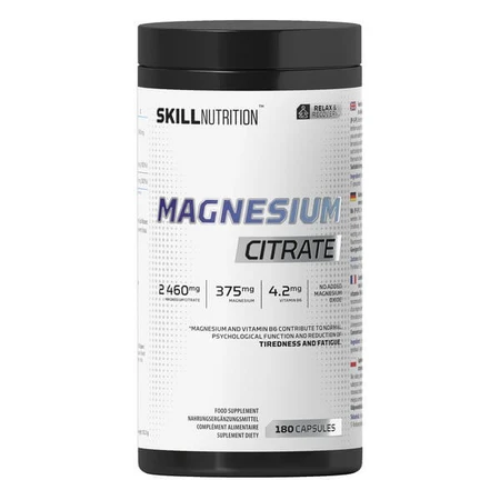 Skill Nutrition Magnesiumcitraat + B6, capsules, 180 stuks.