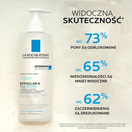La Roche-Posay Effaclar H ISO-Biome set, crème hydratante visage, 40 ml + crème nettoyante apaisante, 390 ml