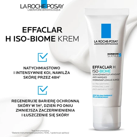 La Roche-Posay Effaclar H ISO-Biome set, crème hydratante visage, 40 ml + crème nettoyante apaisante, 390 ml