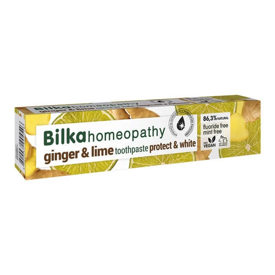 Bilka Homeopathy, toothpaste, Ginger and Lime, fluoride free, 75 ml