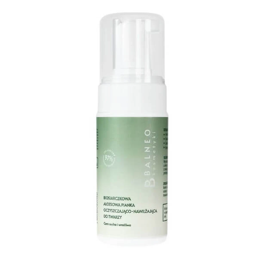 Balneocosmetics, biosulfide aloë vera gezichtsreiniging en hydraterend schuim, 100 ml