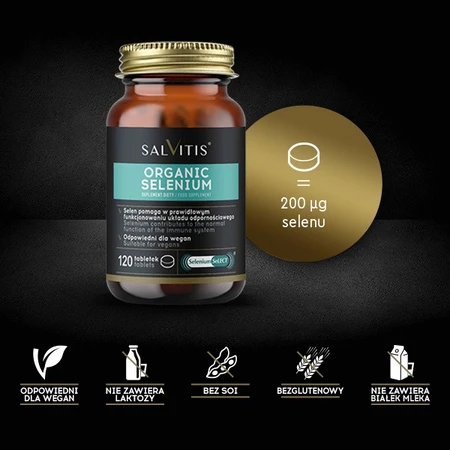 Salvitis Organic Selenium (Selenio orgánico), comprimidos recubiertos con película, 120 uds.