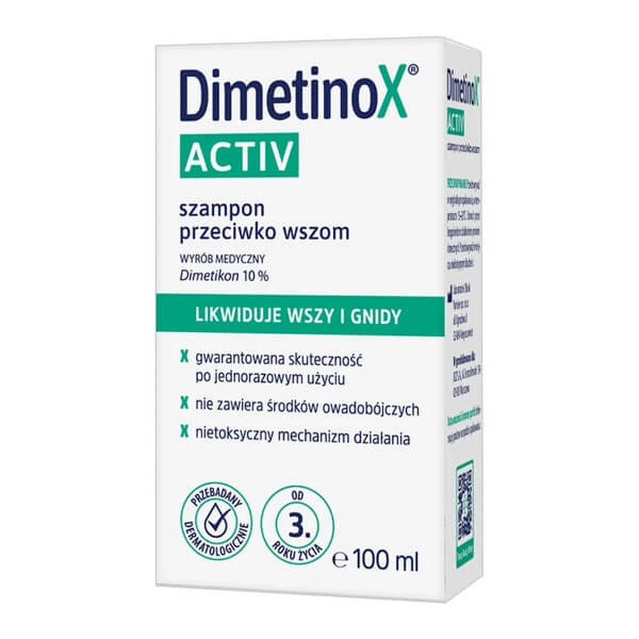 Kit DimetinoX, champú antipiojos, 100 ml + peine GRATIS