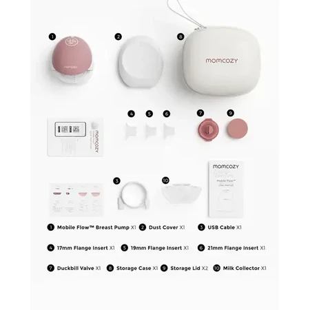Momcozy M9, tire-lait simple, couleur rouge, 1 pc.