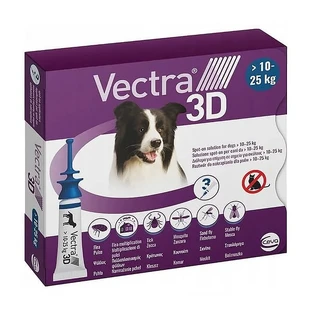 Vectra 3D Solution für Hunde 10-25 kg, Parasitenschutz, Pipetten, 3 Stück.