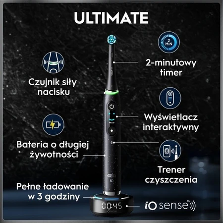 Oral-B iO 10, electric toothbrush, Cosmic Black, 1 pc.