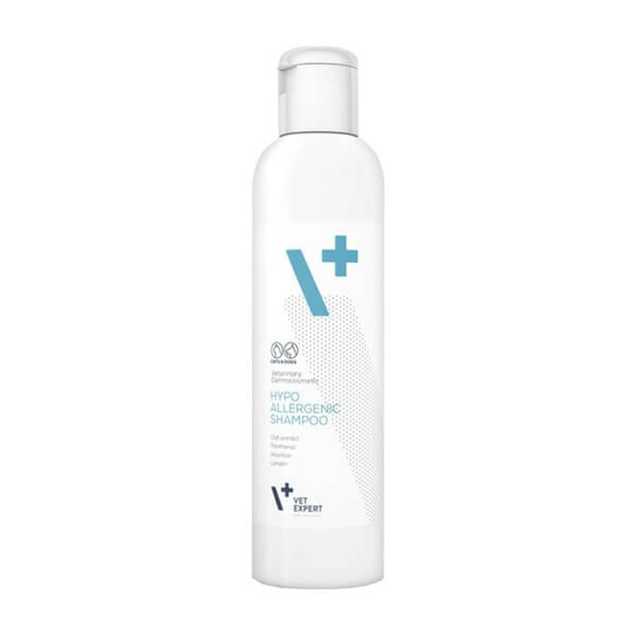 Vet Expert Hypoallergenic Shampoo, shampooing hypoallergénique pour chiens et chats, 250 ml.