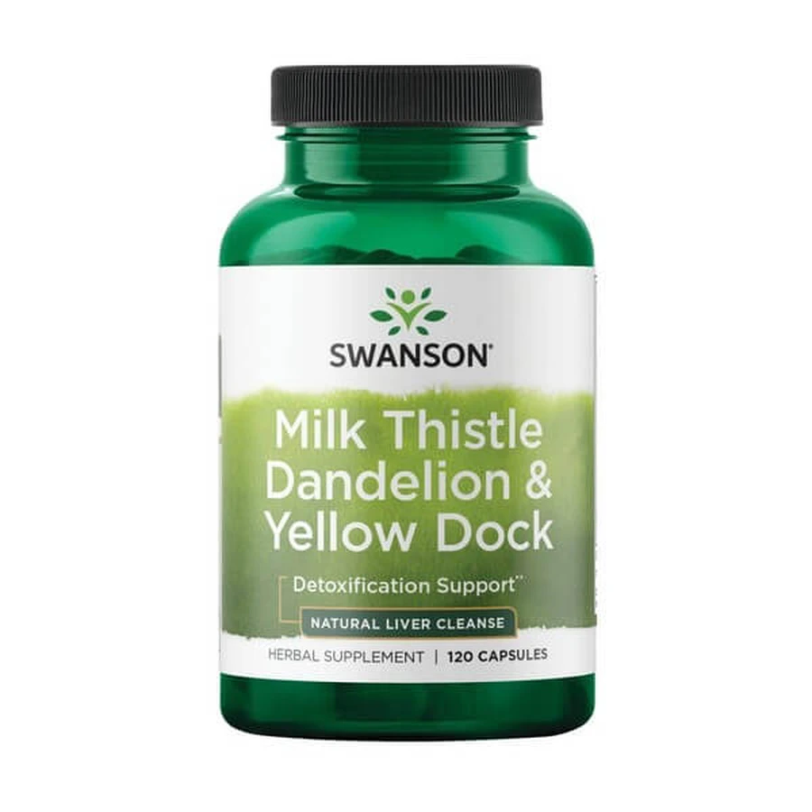 Swanson Milk Thistle Dandelion&amp;Yellow Dock, capsules, 120 pcs.