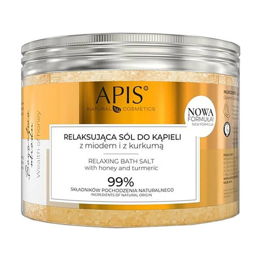 Apis Richness of Honey, entspannendes Badesalz mit Honig und Kurkuma, 650 g