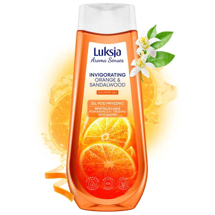 Luxja Aroma Senses, gel de ducha, revitalizante naranja y sándalo, 500 ml