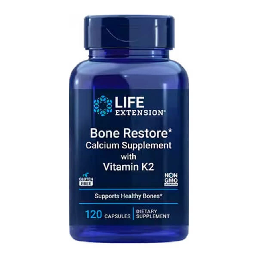 Life Extension Bone Restore with Vitamin K2, capsules, 120 pcs.