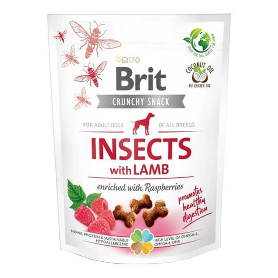 Brit Care Dog Crunchy Cracker Insects &amp; Lamb, dog treat with insects and lamb, 200 g