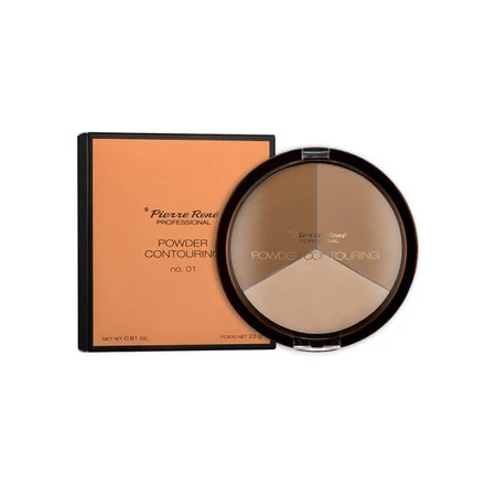 Pierre Rene Powder Contouring, paleta de polvos para contornear el rostro, nº. 01, 23 g