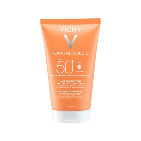 Vichy Capital Soleil, Schutzmilch SPF50+ für Gesicht und Körper, 150 ml