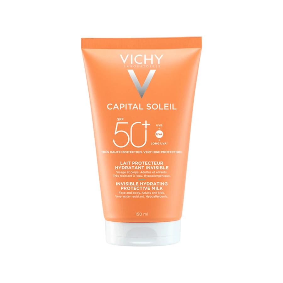Vichy Capital Soleil, Schutzmilch SPF50+ für Gesicht und Körper, 150 ml
