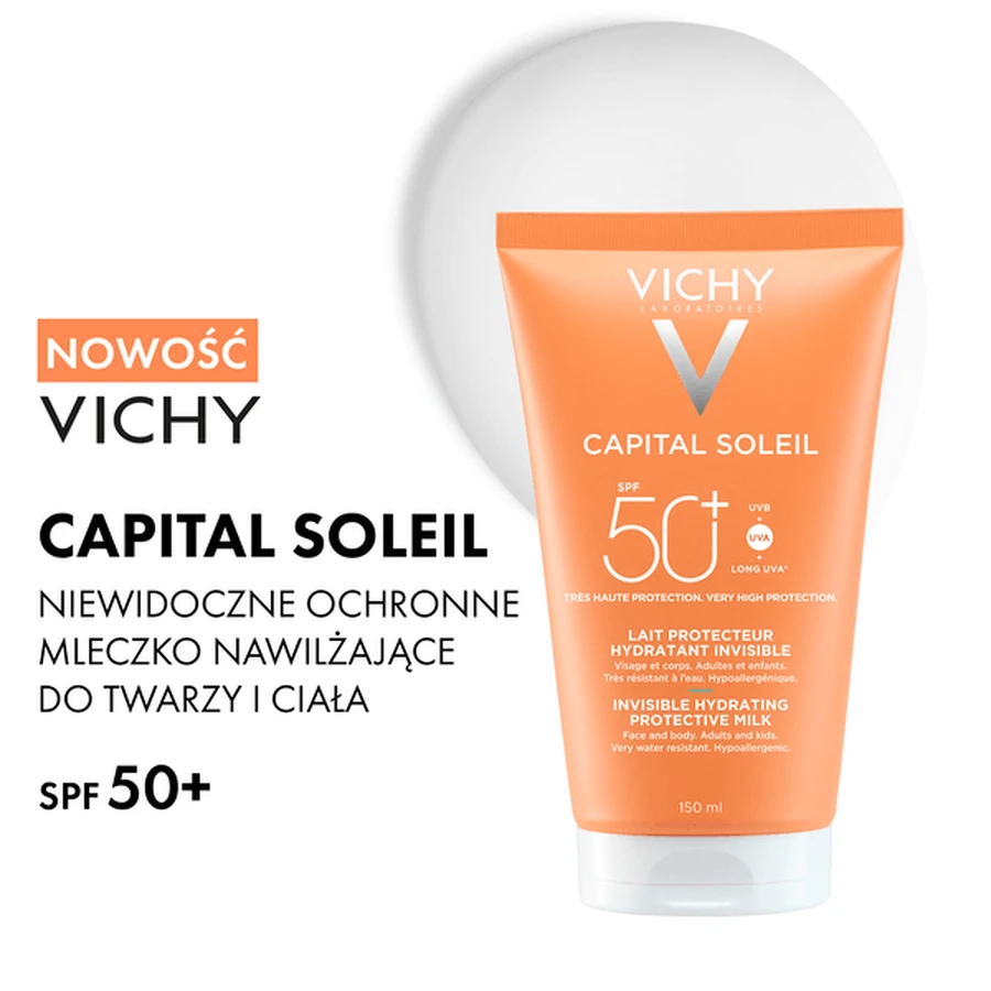 Vichy Capital Soleil, Schutzmilch SPF50+ für Gesicht und Körper, 150 ml