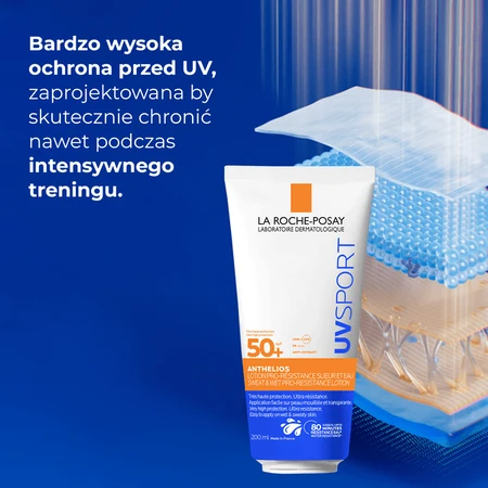 La Roche-Posay Anthelios UVSPORT, leche protectora, muy alta protección FPS 50+, 200 ml