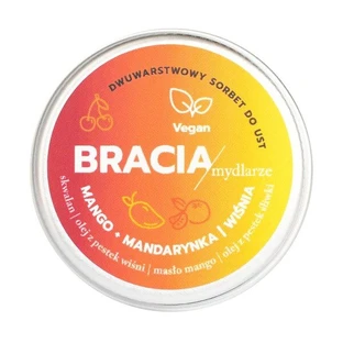 Soap Brothers, sorbete bicapa, bálsamo labial hidratante, Mango, Mandarina, Cereza, 15 ml