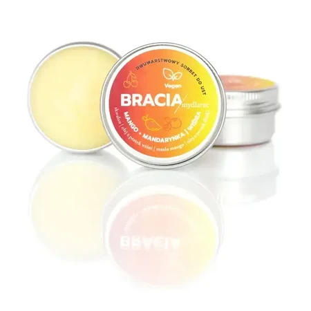 Soap Brothers, sorbete bicapa, bálsamo labial hidratante, Mango, Mandarina, Cereza, 15 ml