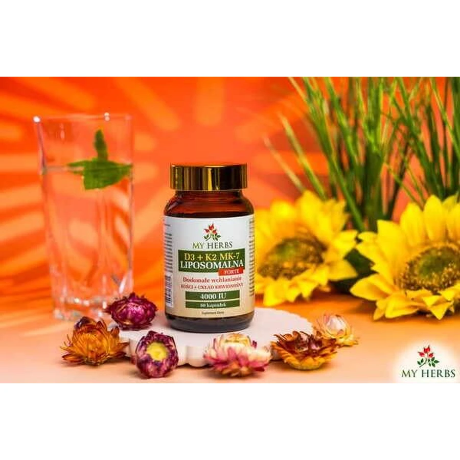 My Herbs D3 + K2 MK-7 Lipozomal, Forte, capsule, 80 buc.