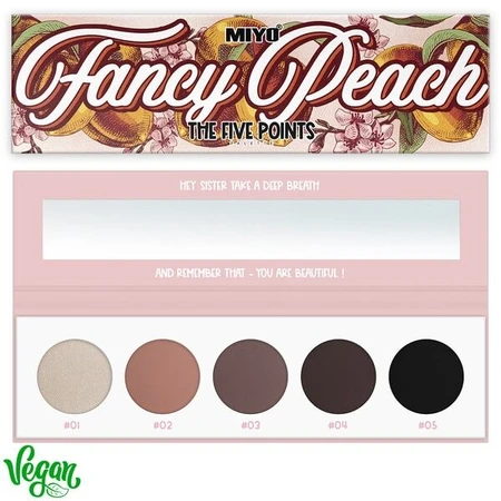 MIYO Five Points Palette, eyeshadow palette, 10 Fancy Peach, 6.5 g