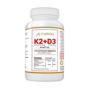 K2 200 mcg + D3 100 mcg 4000 IU, soft capsules, 120 pcs.