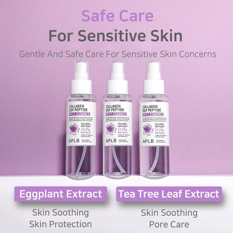 APLB Collagen EGF Peptide Mist Essence, facial mist-essence with collagen and EGF peptides, 105 ml.