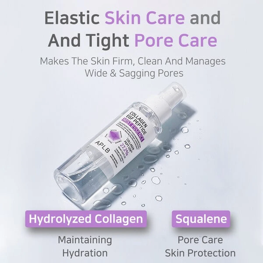 APLB Collagen EGF Peptide Mist Essence, facial mist-essence with collagen and EGF peptides, 105 ml.
