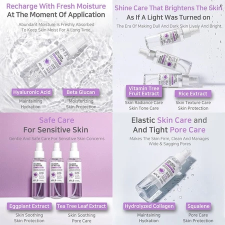APLB Collagen EGF Peptide Mist Essence, facial mist-essence with collagen and EGF peptides, 105 ml.