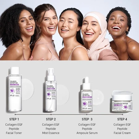 APLB Collagen EGF Peptide Mist Essence, facial mist-essence with collagen and EGF peptides, 105 ml.