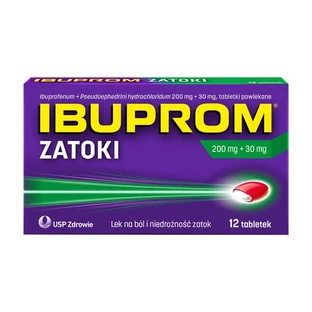Ibuprom Zatoki, 200 mg + 30 mg, film-coated tablets, 12 pcs.
