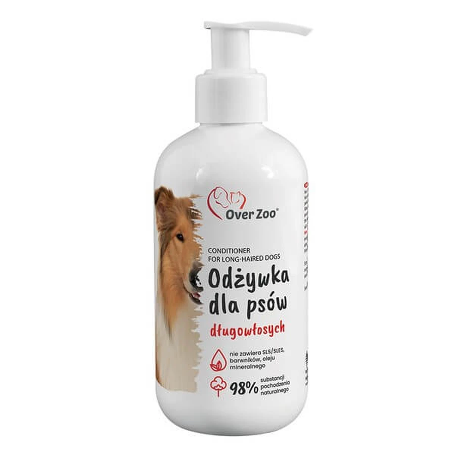 Over Zoo, acondicionador para perros de pelo largo, 240 ml