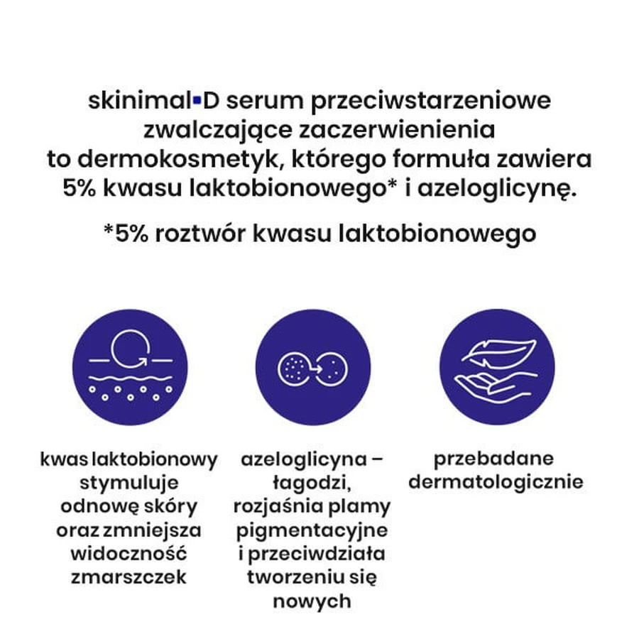 Skinimal D, Anti-Aging-Serum zur Bekämpfung von Rötungen, 30 ml