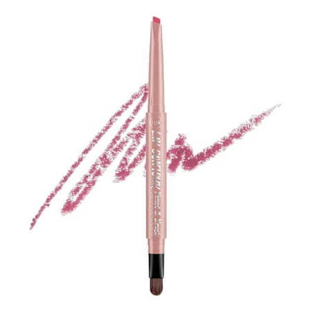 J.Cat Beauty Lip Contour Pencil &amp; Brush, perfilador de labios automático con pincel 203 Rosa Rosa, 0,22 g