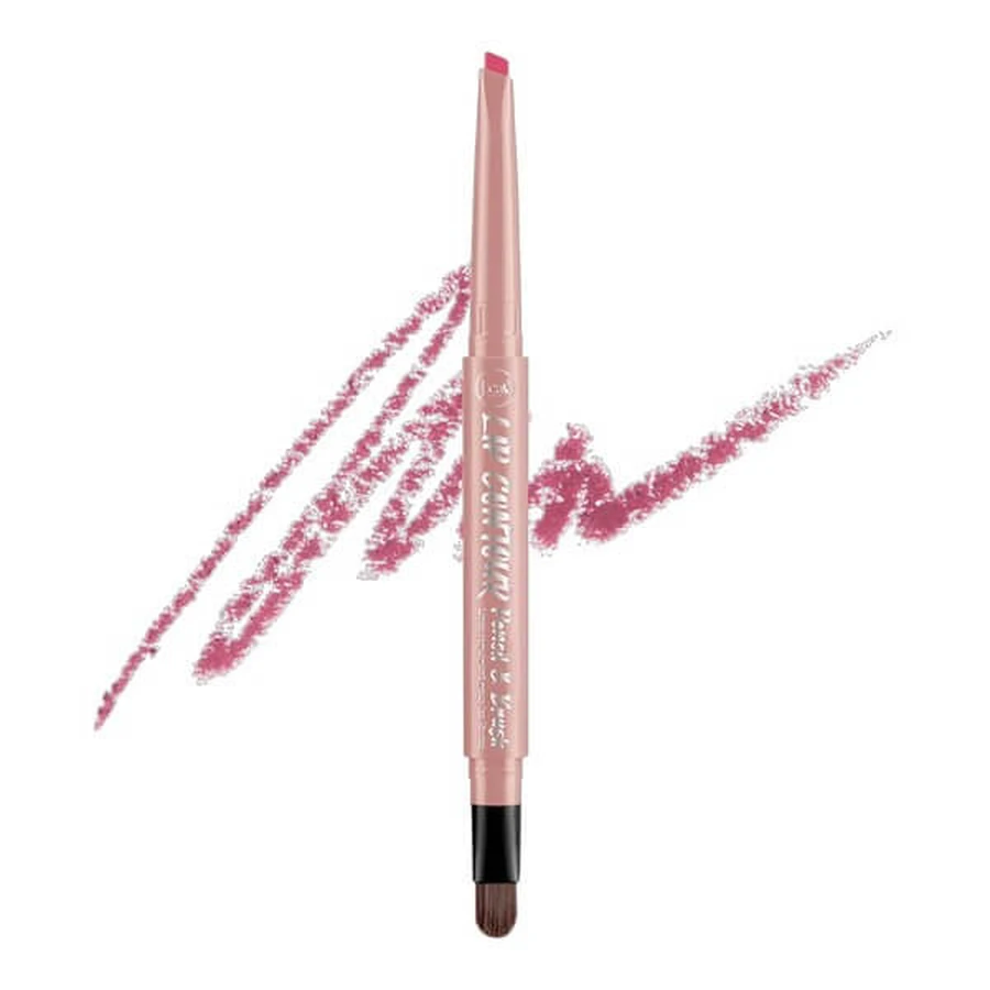 J.Cat Beauty Lip Contour Pencil &amp; Brush, perfilador de labios automático con pincel 203 Rosa Rosa, 0,22 g
