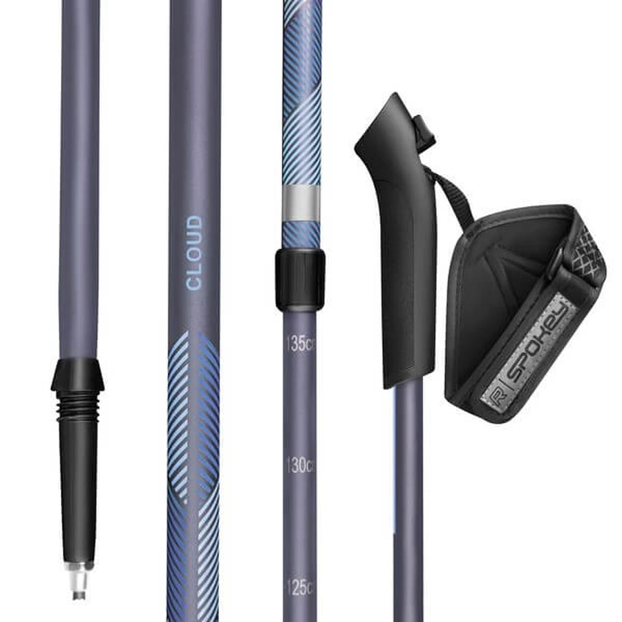 Spokey Cloud Nordic Walking, telescoopstokken, blauw, 2 stuks.