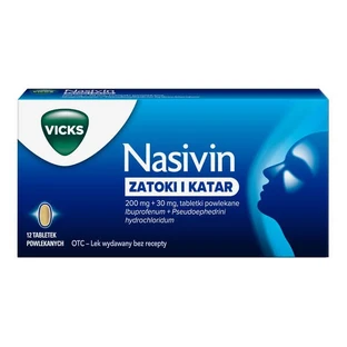 Nasivin Sinus et Rhinite, 200 mg + 30 mg, comprimés pelliculés, 12 pièces.