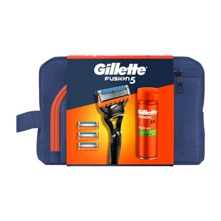 Gillette set, Fusion5 scheermes + mesjes, 3 stuks + Fusion, scheergel voor gevoelige huid, 200 ml