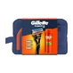 Gillette set, Fusion5 scheermes + mesjes, 3 stuks + Fusion, scheergel voor gevoelige huid, 200 ml