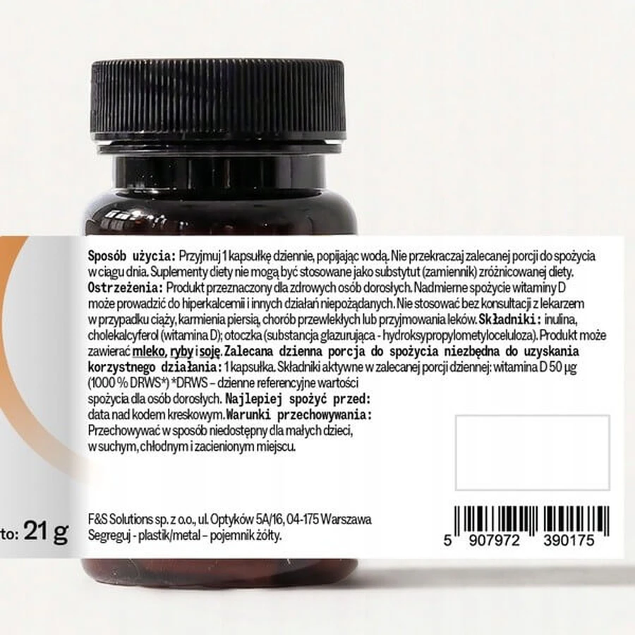Sundose Vitamin D3 2000 IU, capsules, 60 pcs.