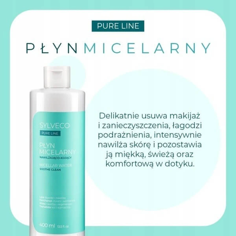 Sylveco Pure Line, lotion micellaire hydratante et apaisante, 400 ml