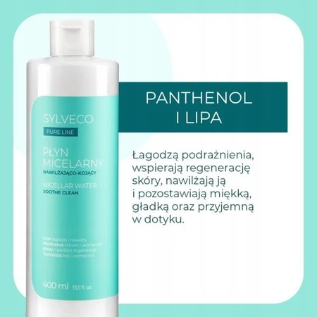 Sylveco Pure Line, lotion micellaire hydratante et apaisante, 400 ml