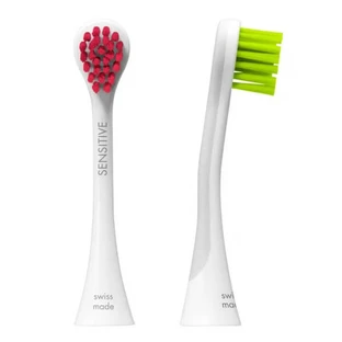 Curaprox Hydrosonic Sensitive, gekleurde opzetborstel voor Hydrosonic, magenta/groen, 2 stuks.