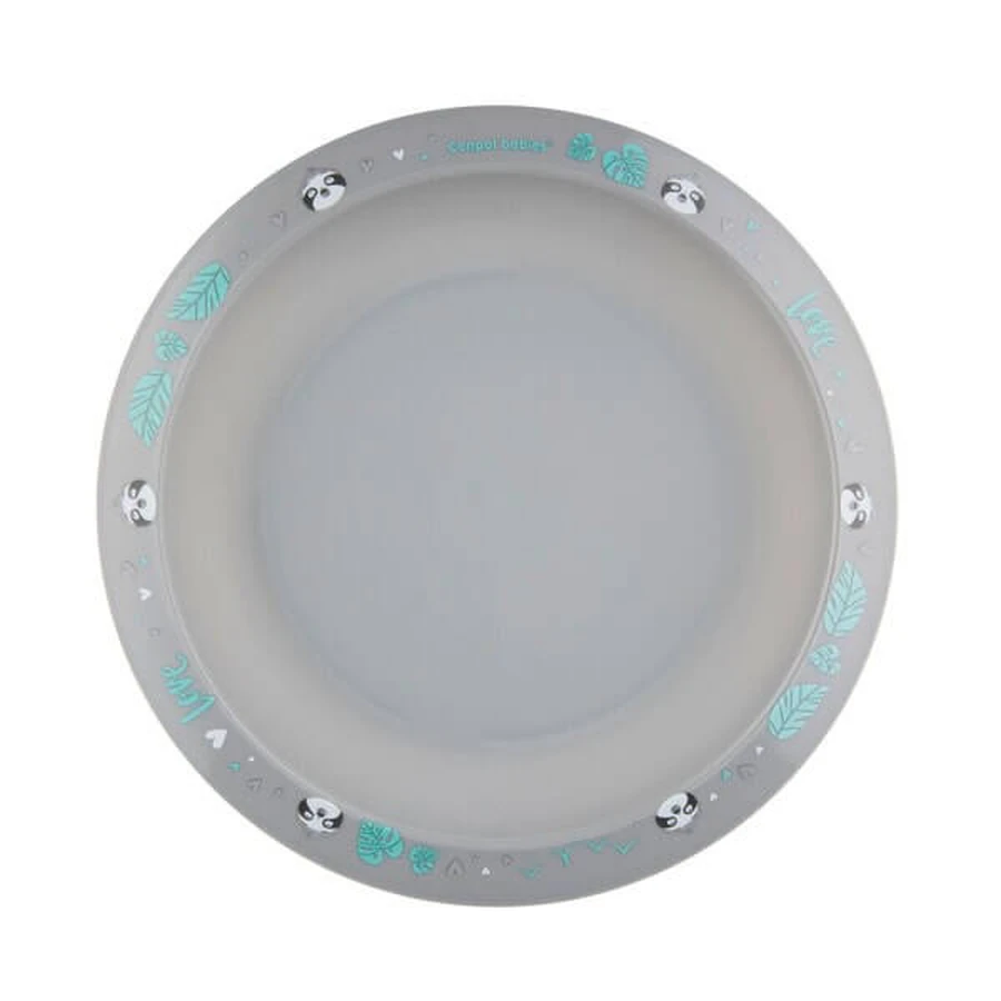 Canpol Babies, set of dishes 2 elements, EXOTIC ANIMALS, gray, 1 piece.