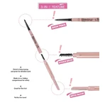 J.Cat Beauty Brow-LA Lápiz 3 en 1 para mapear y perfilar las cejas, Lápiz 3 en 1 para estilizar las cejas, 104 Marrón intenso, 0,08 g