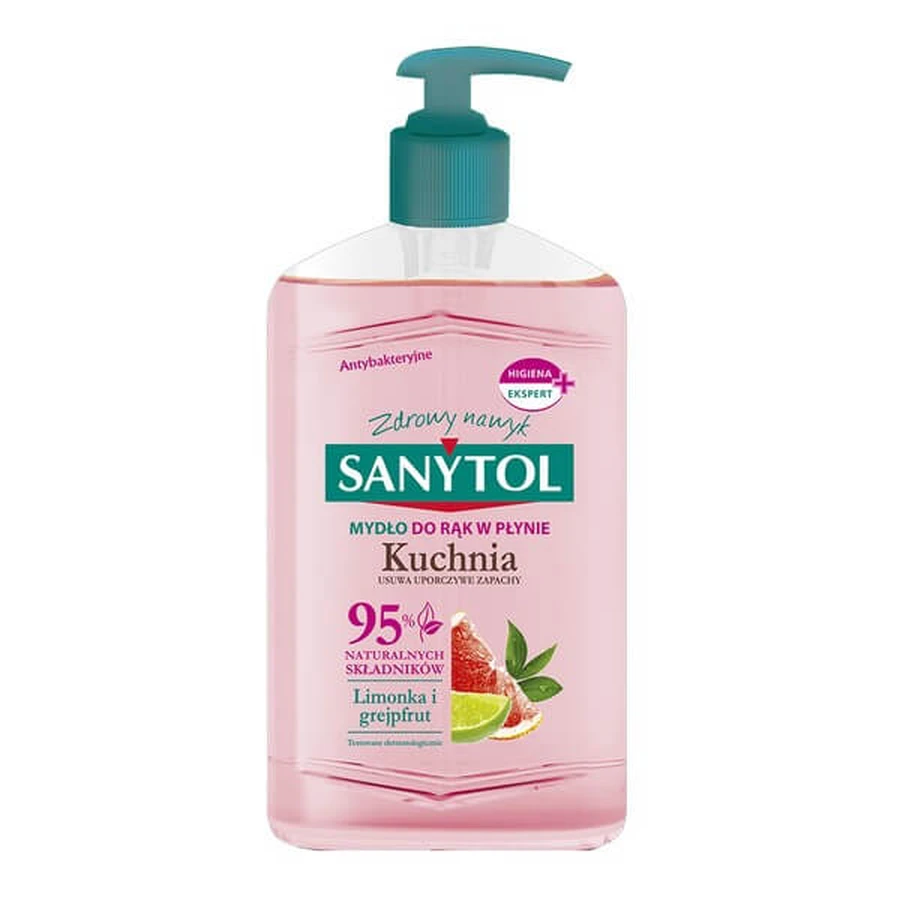 Sanytol Kitchen, antibacterial hand soap, grapefruit and lime, 250 ml