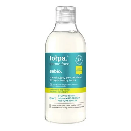 Tolpa dermo facial sebio, loción micelar normalizante, 400 ml