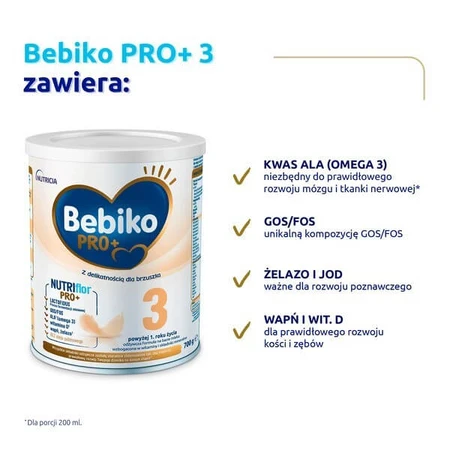 Set mit 2x Bebiko PRO+ 3, einer nahrhaften Milchnahrung für Babys ab 1 Jahr, 700 g