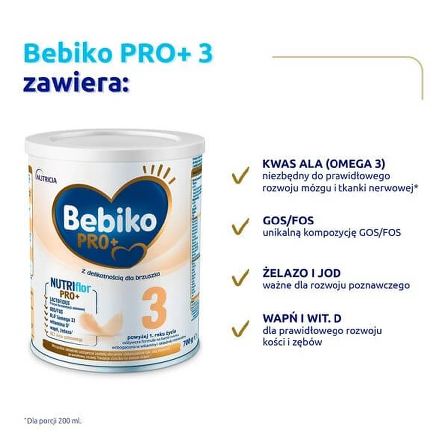 Set mit 2x Bebiko PRO+ 3, einer nahrhaften Milchnahrung für Babys ab 1 Jahr, 700 g